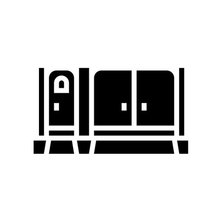 entrance fence glyph icon vector. entrance fence sign. isolated symbol illustrationのイラスト素材