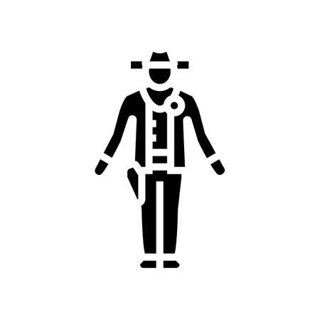sheriff western glyph icon vector. sheriff western sign. isolated symbol illustrationのイラスト素材