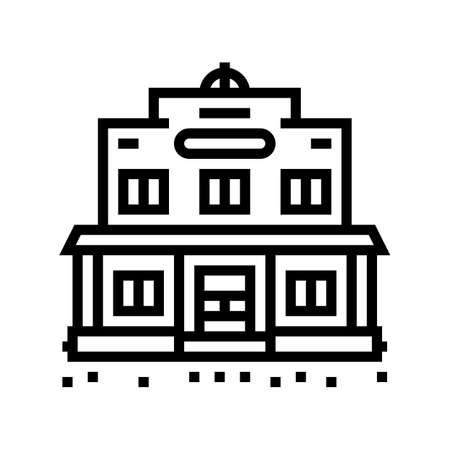 saloon bar building line icon vector. saloon bar building sign. isolated contour symbol black illustrationのイラスト素材