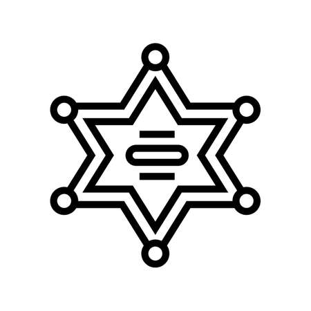 badge sheriff line icon vector. badge sheriff sign. isolated contour symbol black illustrationのイラスト素材