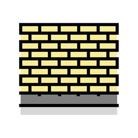 wall fence color icon vector. wall fence sign. isolated symbol illustrationのイラスト素材