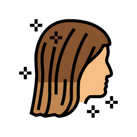 long hair color icon vector. long hair sign. isolated symbol illustrationのイラスト素材