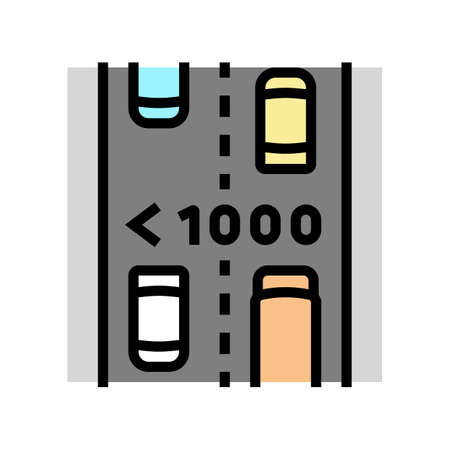 medium traffic road color icon vector. medium traffic road sign. isolated symbol illustration