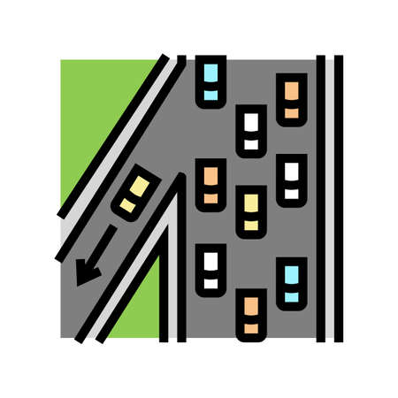 expressway road color icon vector. expressway road sign. isolated symbol illustrationのイラスト素材