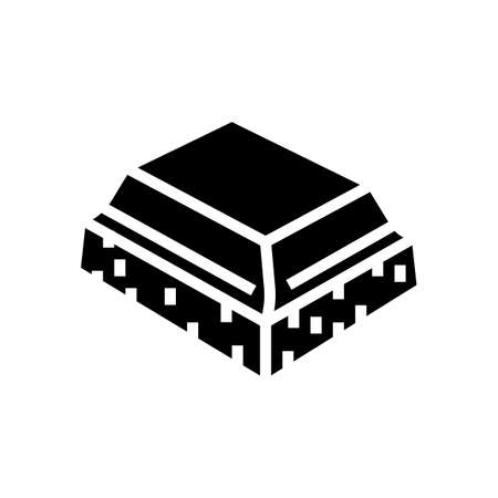 piece chocolate glyph icon vector. piece chocolate sign. isolated contour symbol black illustrationのイラスト素材