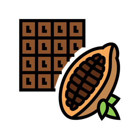 cocoa chocolate color icon vector. cocoa chocolate sign. isolated symbol illustrationのイラスト素材