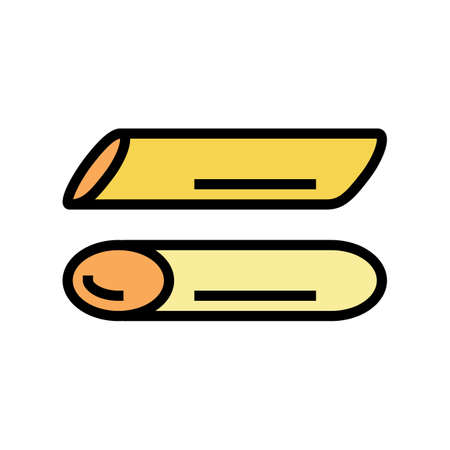 penne pasta color icon vector. penne pasta sign. isolated symbol illustrationのイラスト素材