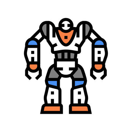 cyborg robot color icon vector. cyborg robot sign. isolated symbol illustrationのイラスト素材