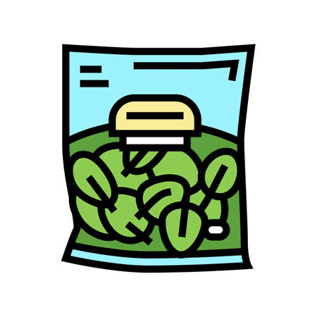 spinach package bag color icon vector. spinach package bag sign. isolated symbol illustrationのイラスト素材