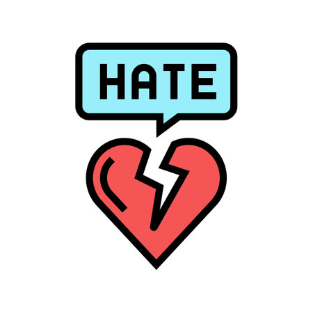 hate aggressive color icon vector. hate aggressive sign. isolated symbol illustrationのイラスト素材