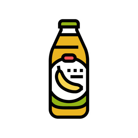 juice banana color icon vector. juice banana sign. isolated symbol illustrationのイラスト素材