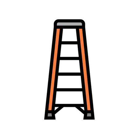 ladder tool repair color icon vector. ladder tool repair sign. isolated symbol illustrationのイラスト素材