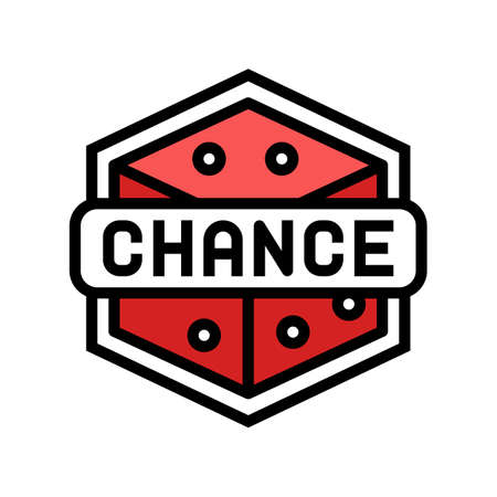 chance slot game color icon vector. chance slot game sign. isolated symbol illustrationのイラスト素材