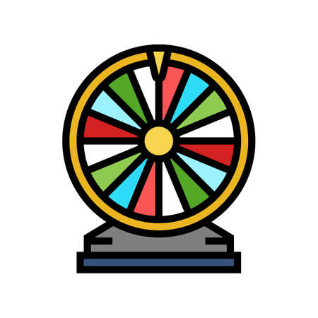 fortune wheel game color icon vector. fortune wheel game sign. isolated symbol illustrationのイラスト素材
