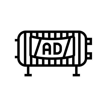 barrier crowd fence line icon vector. barrier crowd fence sign. isolated contour symbol black illustrationのイラスト素材