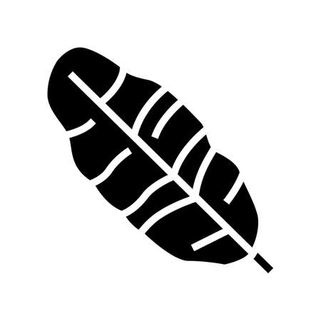 leaf banana glyph icon vector. leaf banana sign. isolated symbol illustrationのイラスト素材