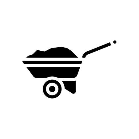 wheelbarrow tool repair glyph icon vector. wheelbarrow tool repair sign. isolated symbol illustrationのイラスト素材