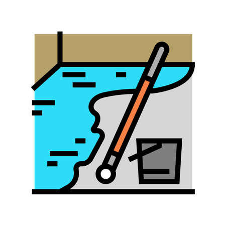 floor waterproofing color icon vector. floor waterproofing sign. isolated symbol illustrationのイラスト素材