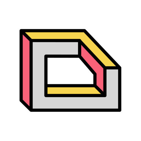 perspective impossible geometric shape color icon vector. perspective impossible geometric shape sign. isolated symbol illustrationのイラスト素材