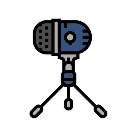 studio mic microphone color icon vector. studio mic microphone sign. isolated symbol illustrationのイラスト素材