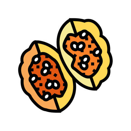 pieces pumpkin seeds color icon vector. pieces pumpkin seeds sign. isolated symbol illustrationのイラスト素材