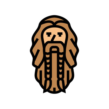 beard viking color icon vector. beard viking sign. isolated symbol illustrationのイラスト素材