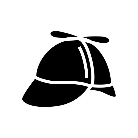 deerstalker hat cap glyph icon vector. deerstalker hat cap sign. isolated symbol illustrationのイラスト素材