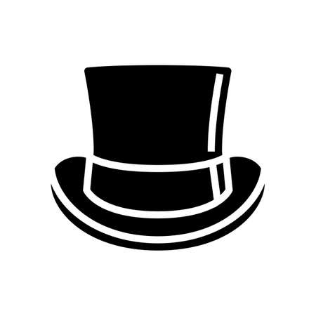 top hat cap glyph icon vector. top hat cap sign. isolated symbol illustrationのイラスト素材