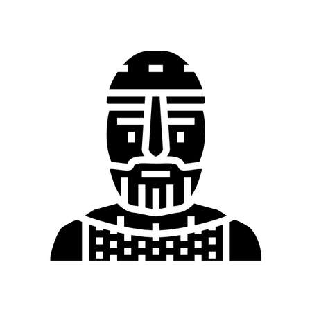 warrior viking medieval glyph icon vector. warrior viking medieval sign. isolated symbol illustrationのイラスト素材