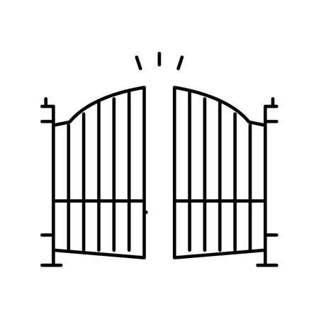automatic gate line icon vector. automatic gate sign. isolated contour symbol black illustrationのイラスト素材