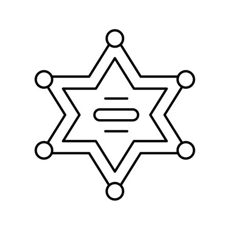 badge sheriff line icon vector. badge sheriff sign. isolated contour symbol black illustrationのイラスト素材