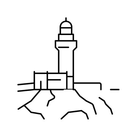 cape byron line icon vector. cape byron sign. isolated contour symbol black illustrationのイラスト素材