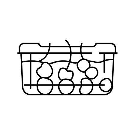 packed cherry line icon vector. packed cherry sign. isolated contour symbol black illustrationのイラスト素材