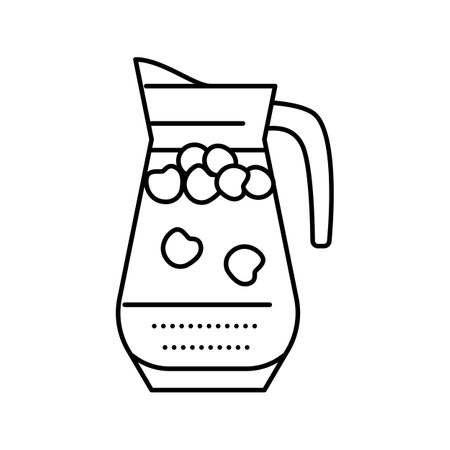 cherry compote line icon vector. cherry compote sign. isolated contour symbol black illustrationのイラスト素材