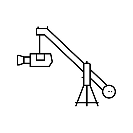 crane video camera line icon vector. crane video camera sign. isolated contour symbol black illustrationのイラスト素材