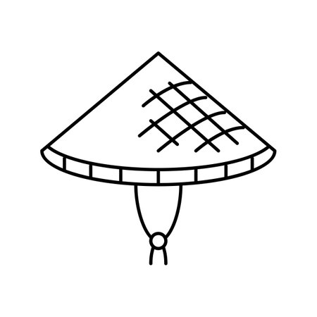 conical hat cap line icon vector. conical hat cap sign. isolated contour symbol black illustrationのイラスト素材