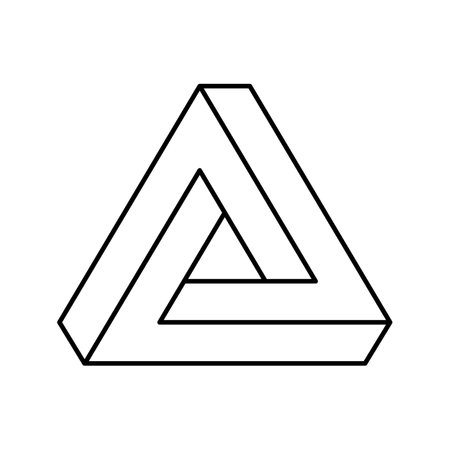 penrose impossible geometric shape line icon vector. penrose impossible geometric shape sign....