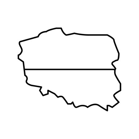 poland country map flag line icon vector. poland country map flag sign. isolated contour symbol black illustrationのイラスト素材