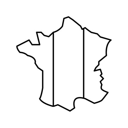 france country map flag line icon vector. france country map flag sign. isolated contour symbol black illustrationのイラスト素材