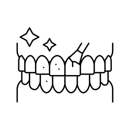 teeth whitening line icon vector. teeth whitening sign. isolated contour symbol black illustrationのイラスト素材