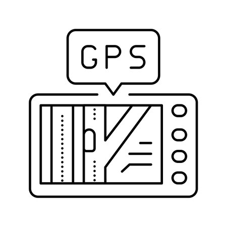 gps assistant line icon vector. gps assistant sign. isolated contour symbol black illustrationのイラスト素材