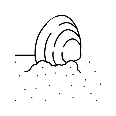 sand sea shell line icon vector. sand sea shell sign. isolated contour symbol black illustrationのイラスト素材