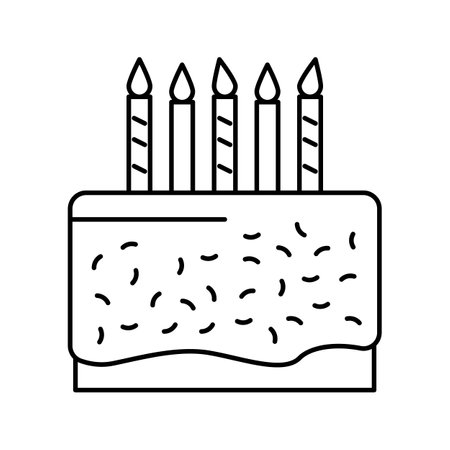 candle cake food dessert line icon vector. candle cake food dessert sign. isolated contour symbol...