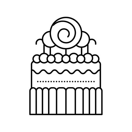 sweet cake food dessert line icon vector. sweet cake food dessert sign. isolated contour symbol black illustrationのイラスト素材