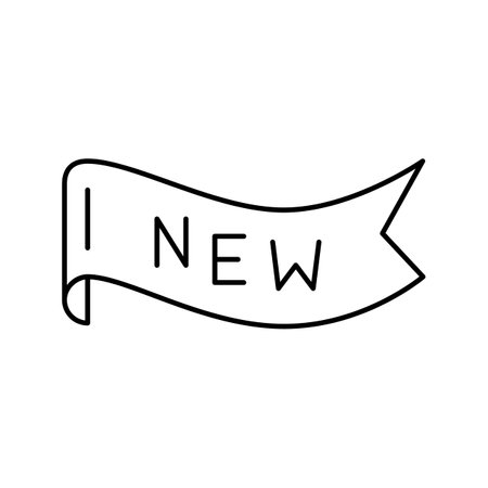 new ribbon banner design line icon vector. new ribbon banner design sign. isolated contour symbol black illustrationのイラスト素材