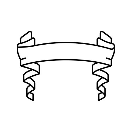 retro ribbon banner design line icon vector. retro ribbon banner design sign. isolated contour symbol black illustrationのイラスト素材