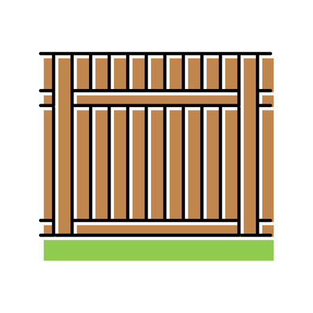 backyard fence color icon vector. backyard fence sign. isolated symbol illustrationのイラスト素材