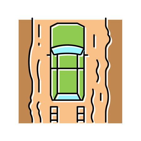 murram road color icon vector. murram road sign. isolated symbol illustrationのイラスト素材