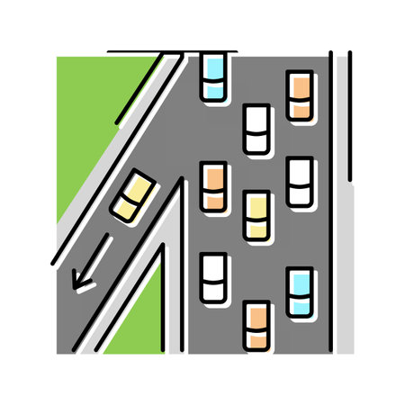 expressway road color icon vector. expressway road sign. isolated symbol illustrationのイラスト素材
