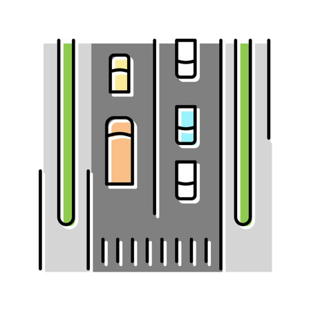 local street color icon vector. local street sign. isolated symbol illustrationのイラスト素材